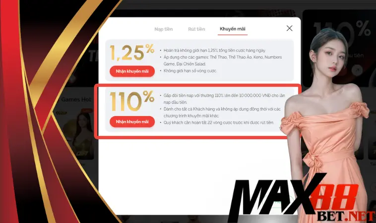 Max88 khuyến mãi 10 triệu: Nội dung chi tiết
