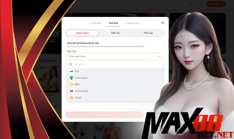 Rút tiền Max88: 3 hình thức dễ thực hiện Rút tiền Max88: 3 hình thức dễ thực hiện